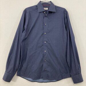 Eton‎ Men's Blue size 15 1/2 Medium Long Sleeve Button Down Office Preppy Work